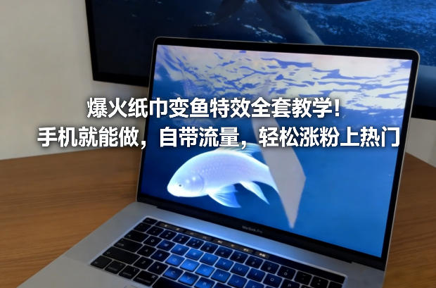 爆火纸巾变鱼特效全套教学！手机就能做，自带流量，轻松涨粉上热门-好运多多