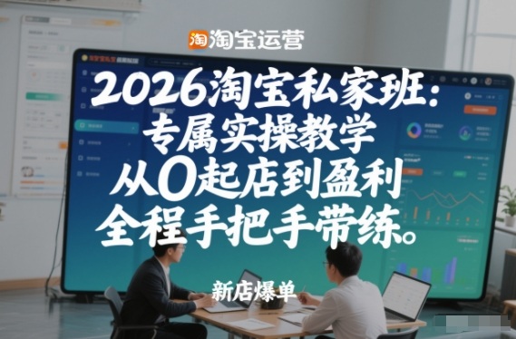 2026淘宝私家班：专属实操教学，从0起店到盈利，全程手把手带练-好运多多