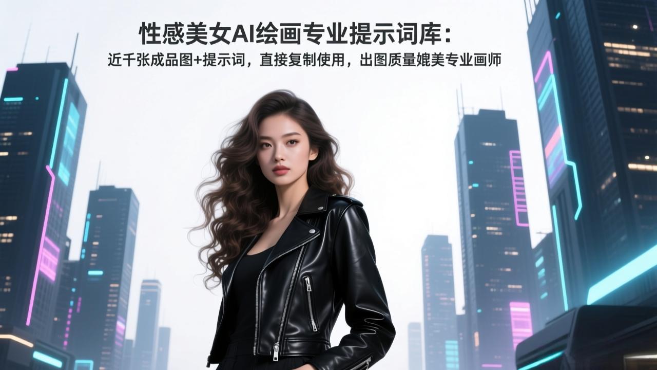 性感美女AI绘画专业提示词库：近千张成品图+提示词，直接复制使用，出图质量媲美专业画师-好运多多