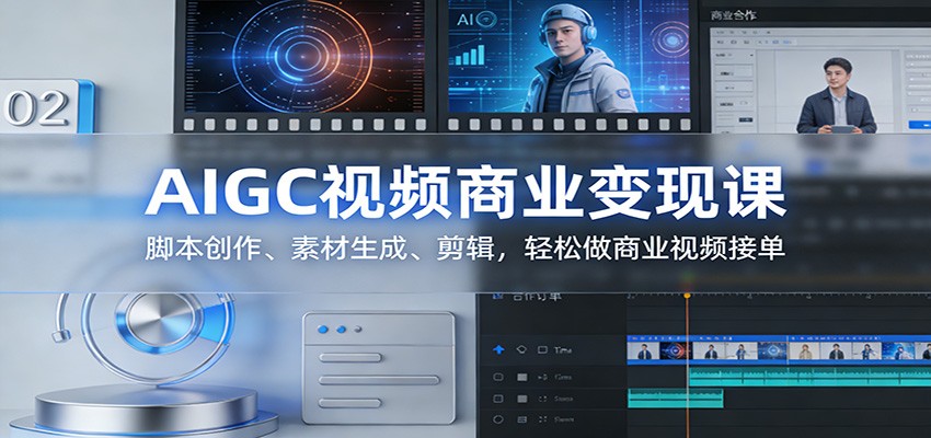 AIGC视频商业变现课：脚本创作、素材生成、剪辑，轻松做商业视频接单-好运多多