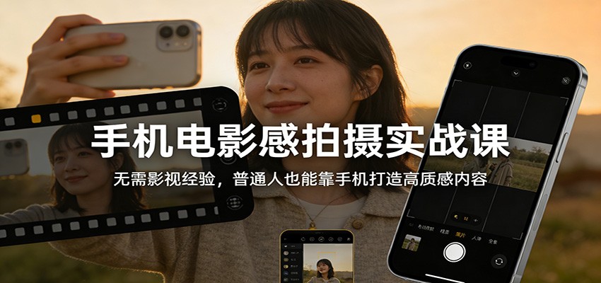 手机电影感拍摄实战课：无需影视经验，普通人也能靠手机打造高质感内容-好运多多