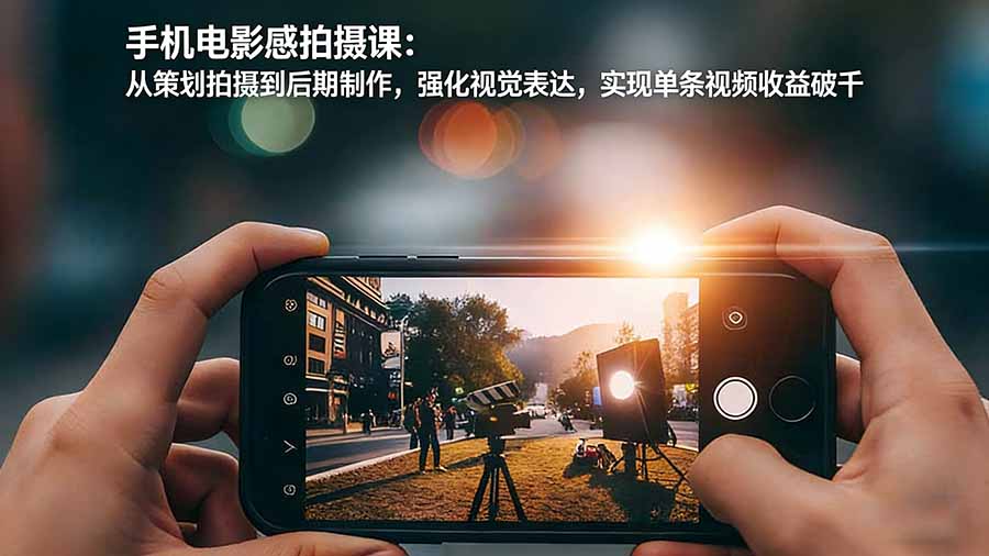 手机电影感拍摄课:从策划拍摄到后期制作,强化视觉表达,实现单条视频收益破千-好运多多