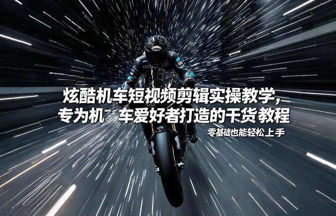 炫酷机车短视频剪辑实操教学，专为机车爱好者打造的干货教程，零基础也能轻松上手-好运多多