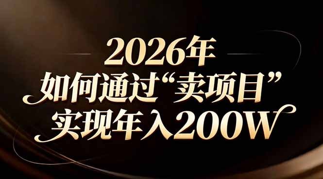 站在2026年的十字路口：一个普通人如何通过卖项目实现年入200万-好运多多