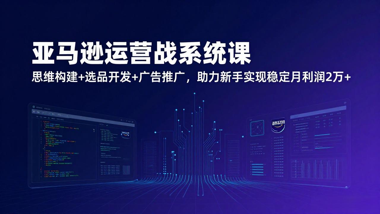 亚马逊运营实战系统课，思维构建+选品开发+广告推广，助力新手实现稳定月利润2万+(更新-好运多多
