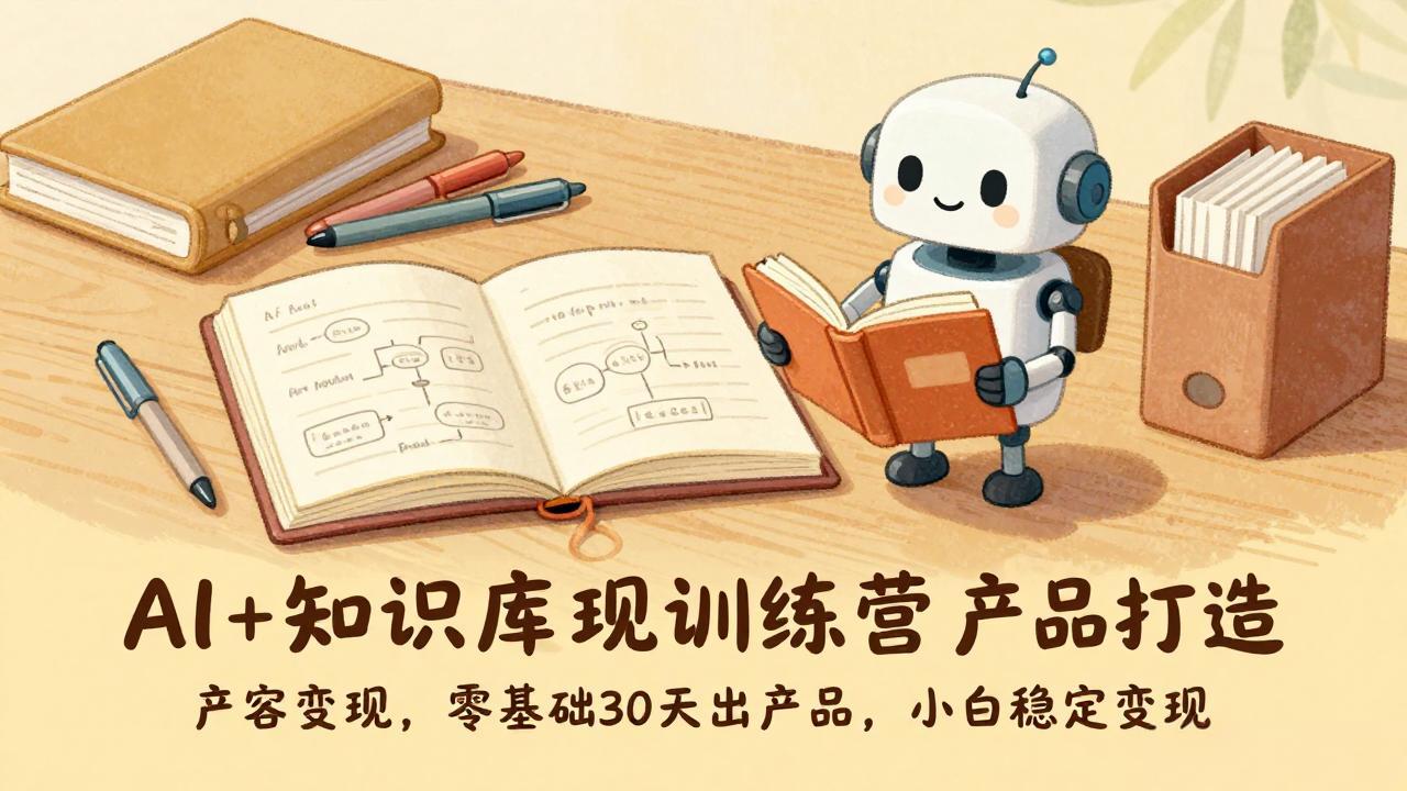 AI+知识库变现训练营，产品打造、内容创作、全平台变现，零基础30天出产品，小白稳定变现-好运多多