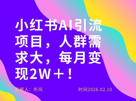 她通过这个AI项目每月做到2W＋的收入，最新小红书AI项目，人群需求大！-好运多多