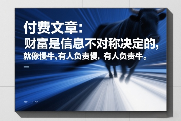付费文章：财富是信息不对称决定的，就像慢牛，有人负责慢，有人负责牛-好运多多