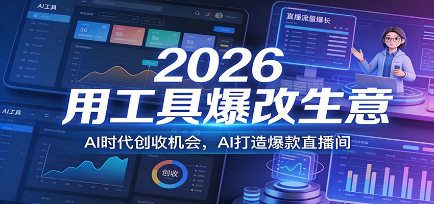 2026用工具爆改生意,AI时代创收机会,AI打造爆款直播间-好运多多