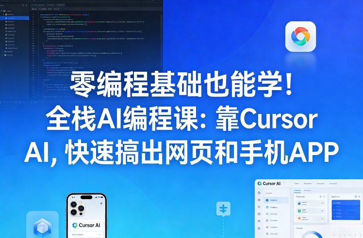 零编程基础也能学!全栈AI编程课:靠Cursor AI,快速搞出网页和手机APP-好运多多