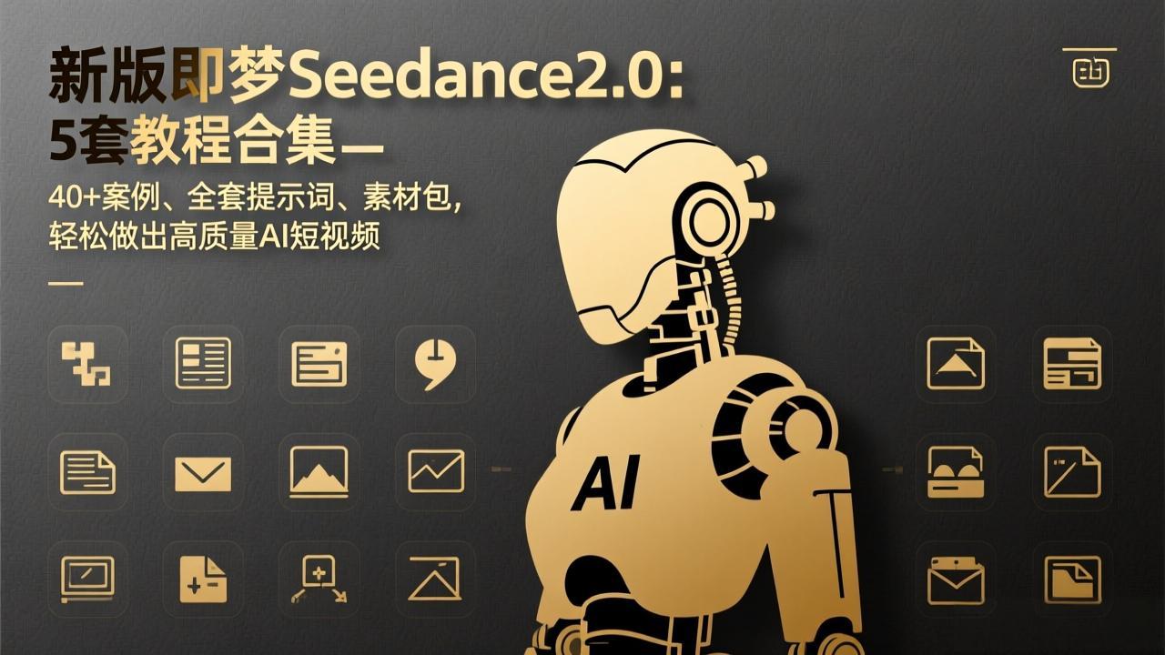 新版即梦Seedance2.0:5套教程合集,40+案例、全套提示词、素材包,轻松做出高质量AI短视频-好运多多