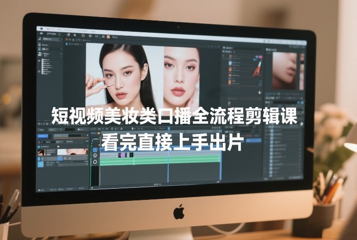 短视频美妆类口播全流程剪辑课,看完直接上手出片-好运多多
