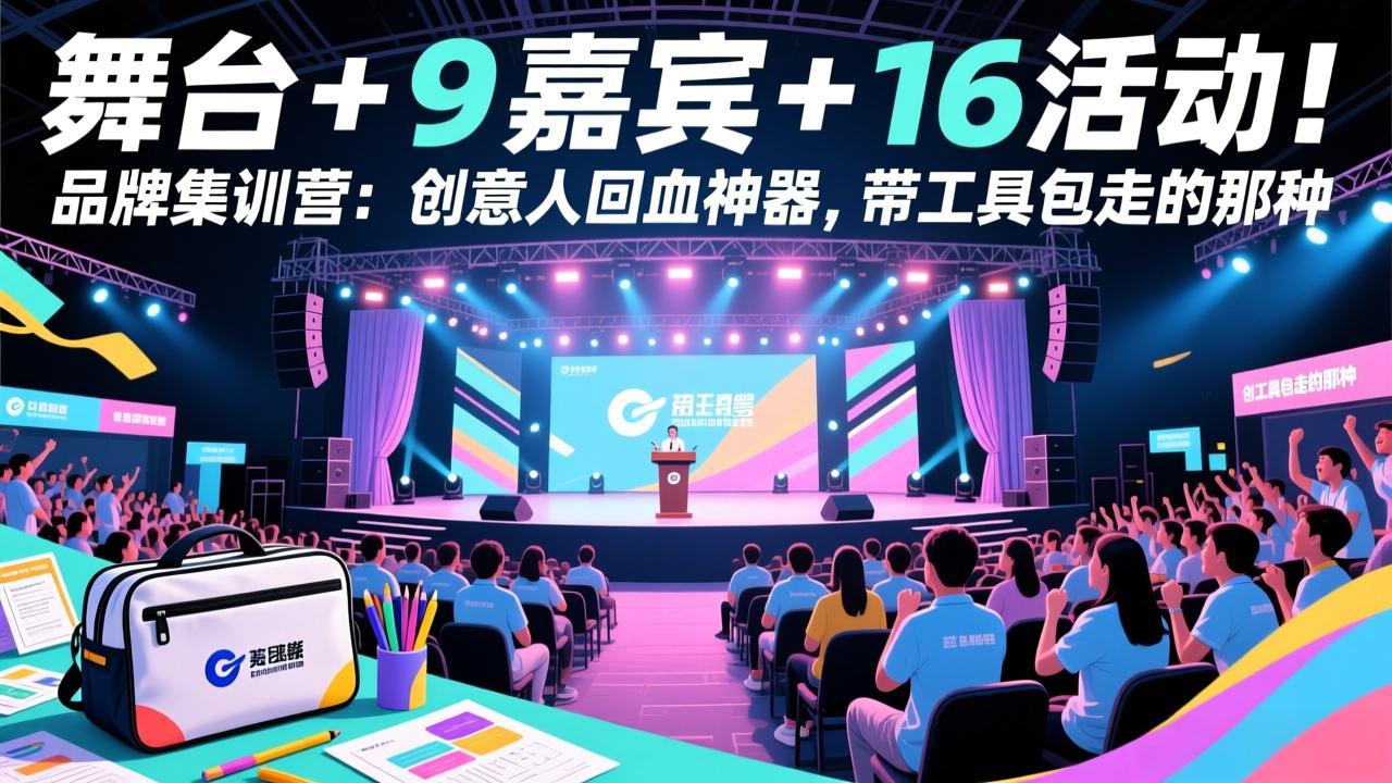 舞台 + 9 嘉宾 + 16 活动!品牌集训营:创意人回血神器,带工具包走的那种-好运多多