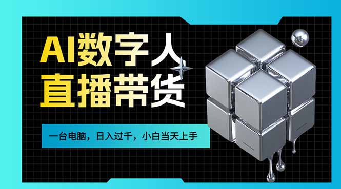 AI数字人直播带货风口已来,一台电脑在家日入过千,小白当天上手的赚钱技能-好运多多