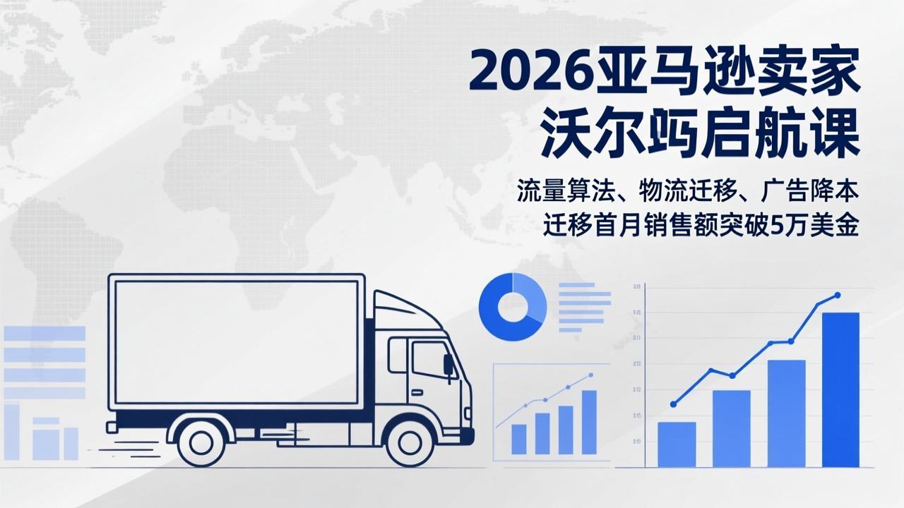 2026亚马逊卖家沃尔玛启航课,流量算法、物流迁移、广告降本,迁移首月销售额突破5万美金-好运多多