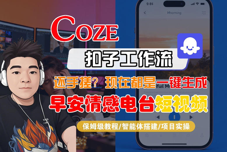 【Coze工作流搭建实操教程】【coze】早安情感电台日签视频还在手动做？用扣子工作流自动生成，省时90%-好运多多