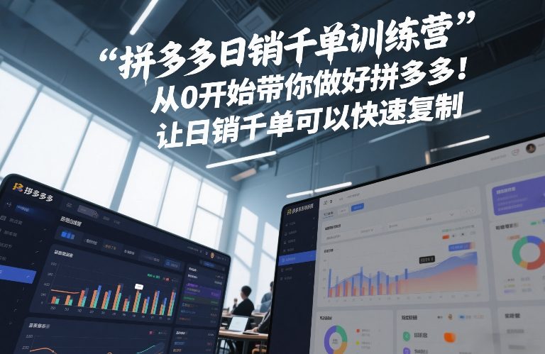 拼多多日销千单训练营,从0开始带你做好拼多多,让日销千单可以快速复制(更新26年2月)-好运多多