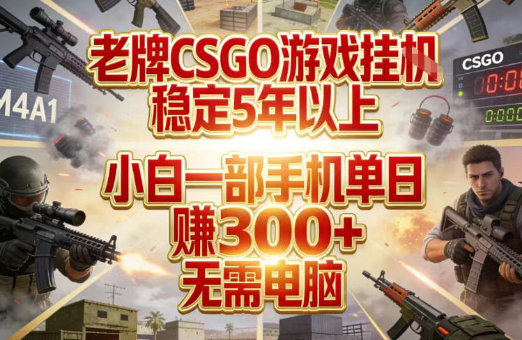 老牌CSGO游戏挂G,稳定5年以上,小白一部手机单日賺3张+,无需电脑【揭秘】-好运多多