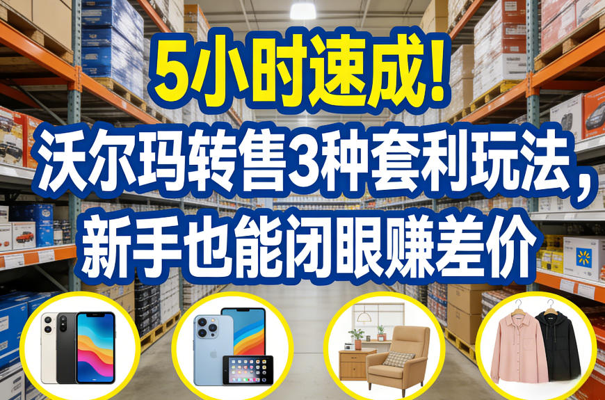 5小时速成！沃尔玛转售3种套利玩法，新手也能闭眼賺差价-好运多多