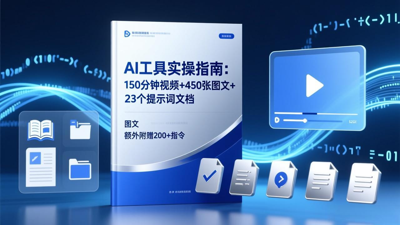 AI工具实操指南:150分钟视频+450张图文+23个提示词文档,额外附赠200+指令-好运多多