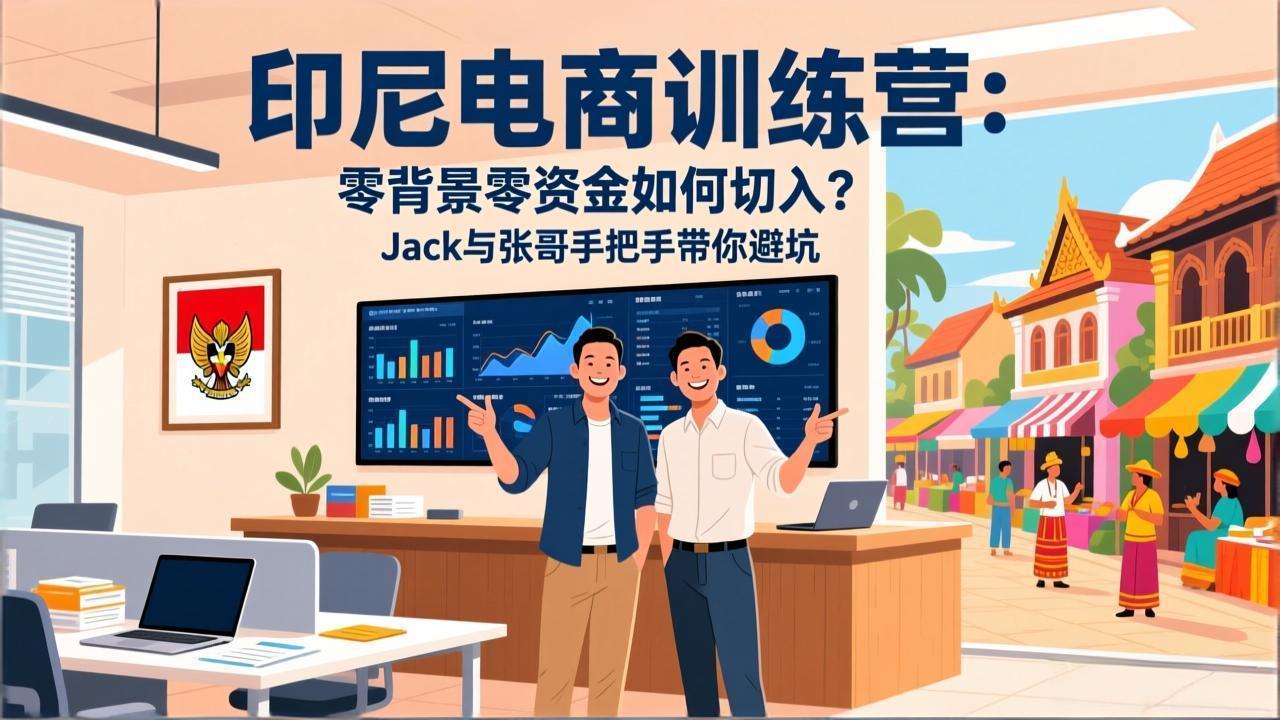 印尼电商训练营：零背景零资金如何切入？Jack与张哥手把手带你避坑-好运多多