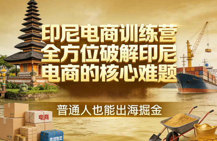 印尼电商训练营，全方位破解印尼电商的核心难题，普通人也能出海掘金-好运多多
