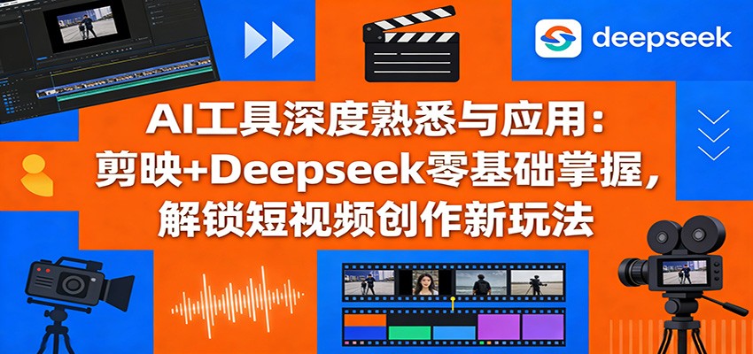 AI工具深度熟悉与应用：剪映+Deepseek零基础掌握，解锁短视频创作新玩法-好运多多