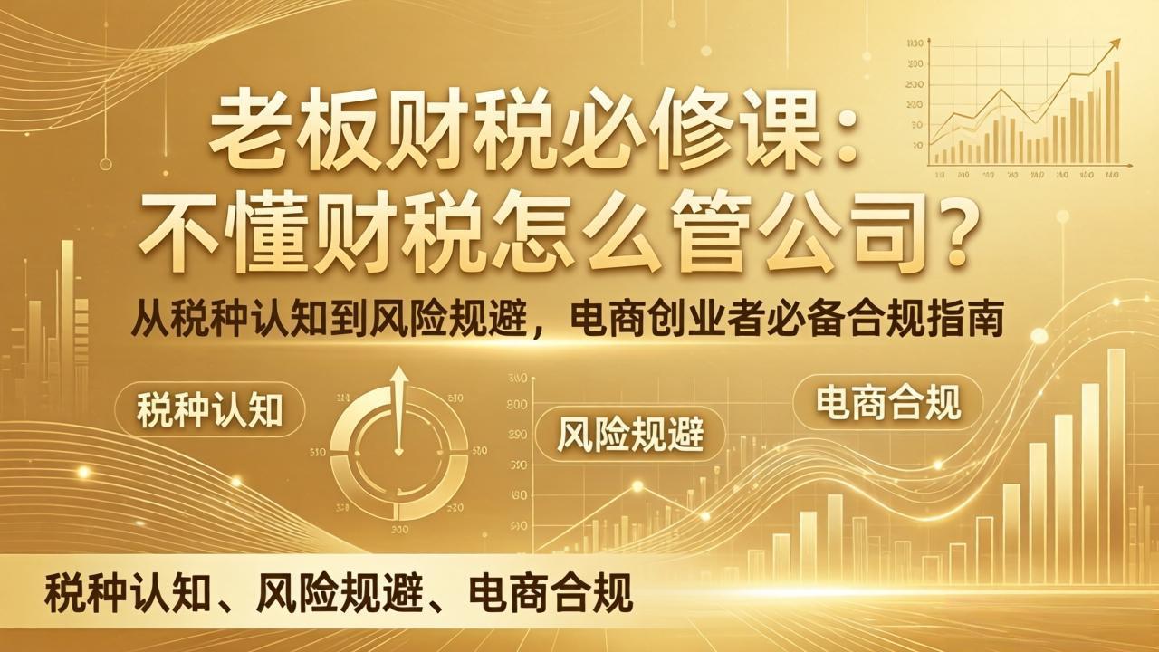 老板财税必修课：不懂财税怎么管公司？从税种认知到风险规避，电商创业者必备合规指南-好运多多