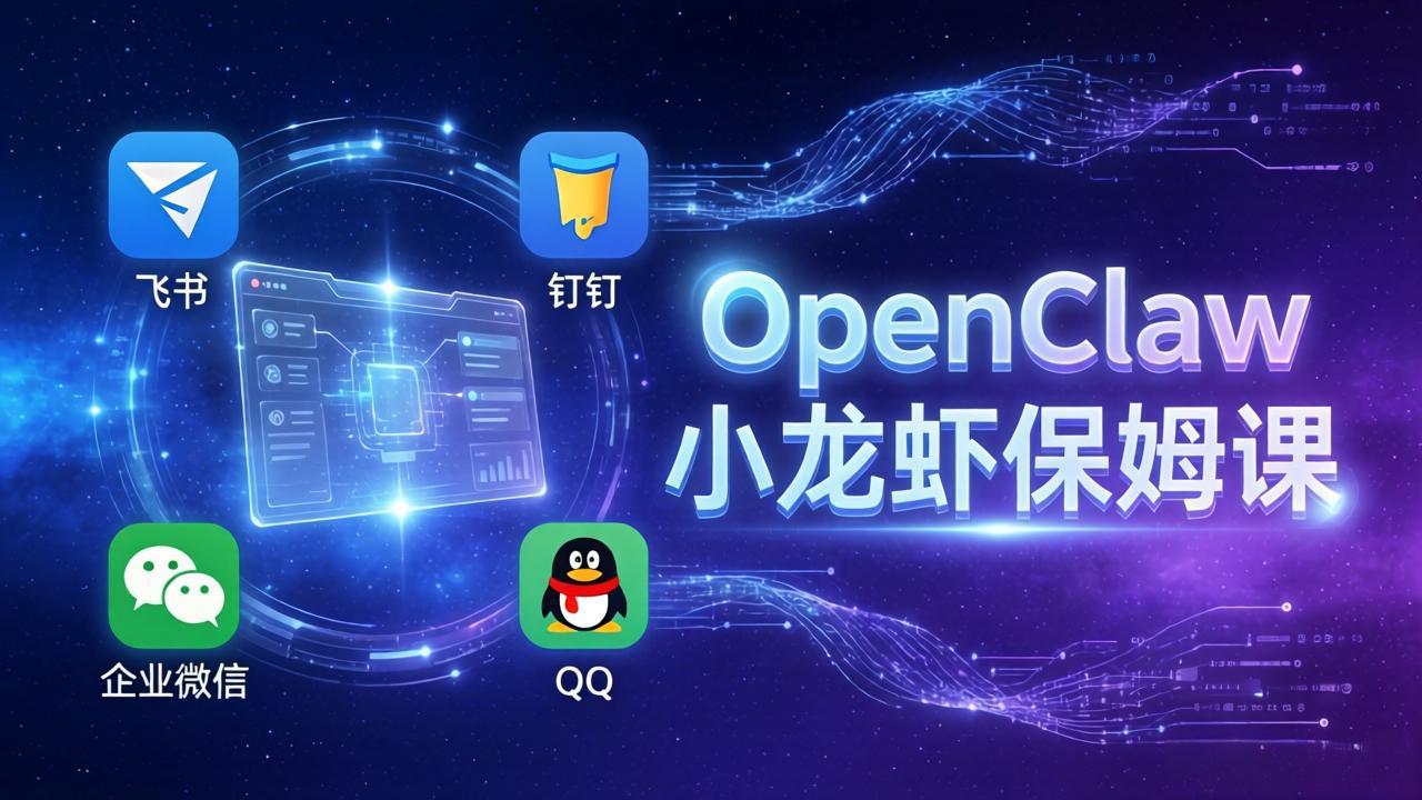 OpenClaw小龙虾保姆课： Windows/macOS/Linux/Docker全系统安装，飞书+钉钉+企业微信+QQ 全接入-好运多多