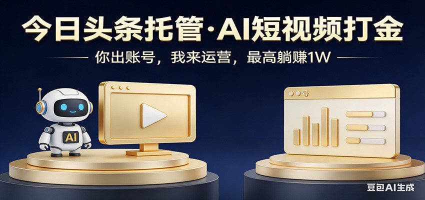 头条号AI托管，我提供作品，你提供账号，每天5分钟发布，小白躺赚3000+-好运多多