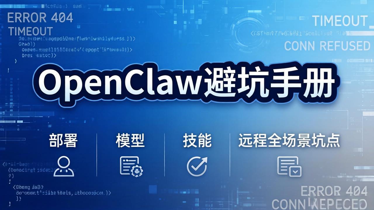 OpenClaw避坑手册：部署+模型+技能+远程全场景坑点，一次性给你说全，少走弯路-好运多多