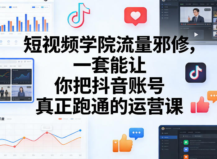 短视频学院流量邪修，一套能让你把抖音账号真正跑通的运营课-好运多多