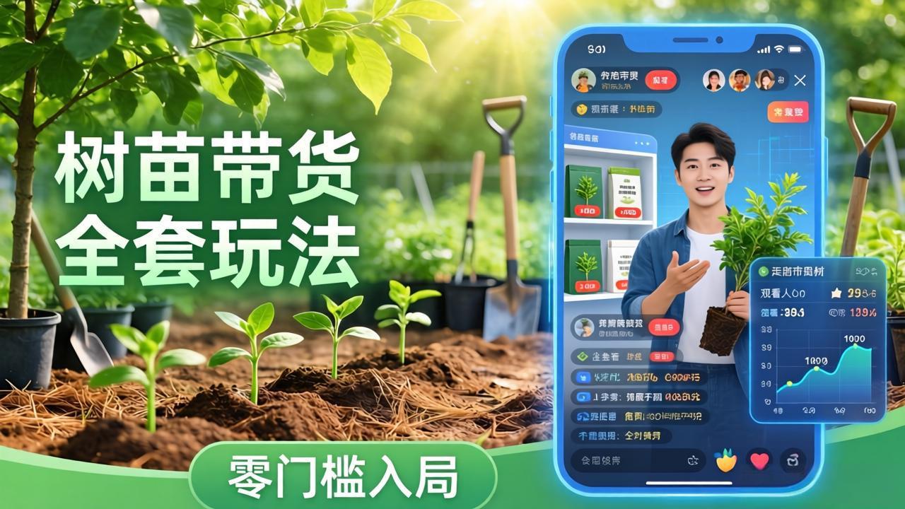 视频号AI树苗带货全套玩法：零门槛入局，掌握豆包、千问等AI工具制作树苗视频的全套流程-好运多多