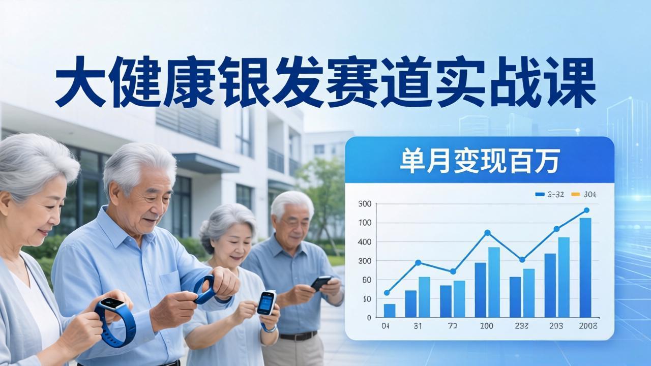 大健康银发赛道实战课：拆解视频号线索型 IP 单月变现百万逻辑，教你精准获客高效变现-好运多多