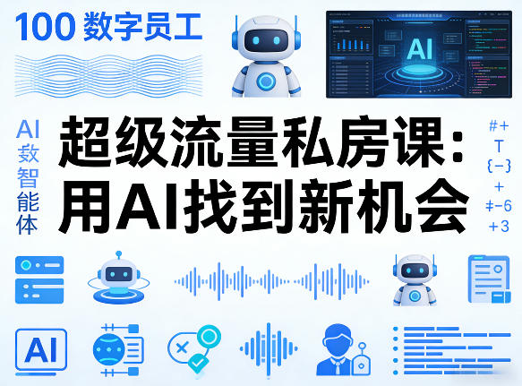 你的AI数字员工100个智能体，超级流量私房课，用AI找到新机会-好运多多