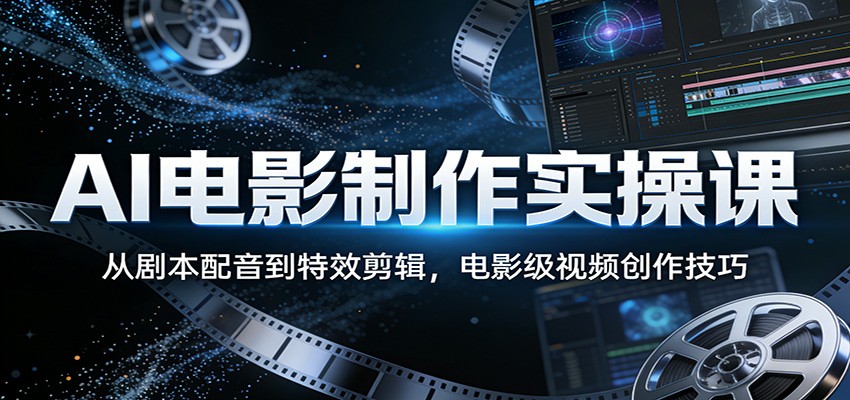 AI电影制作实操课:从剧本配音到特效剪辑,电影级视频创作技巧-好运多多