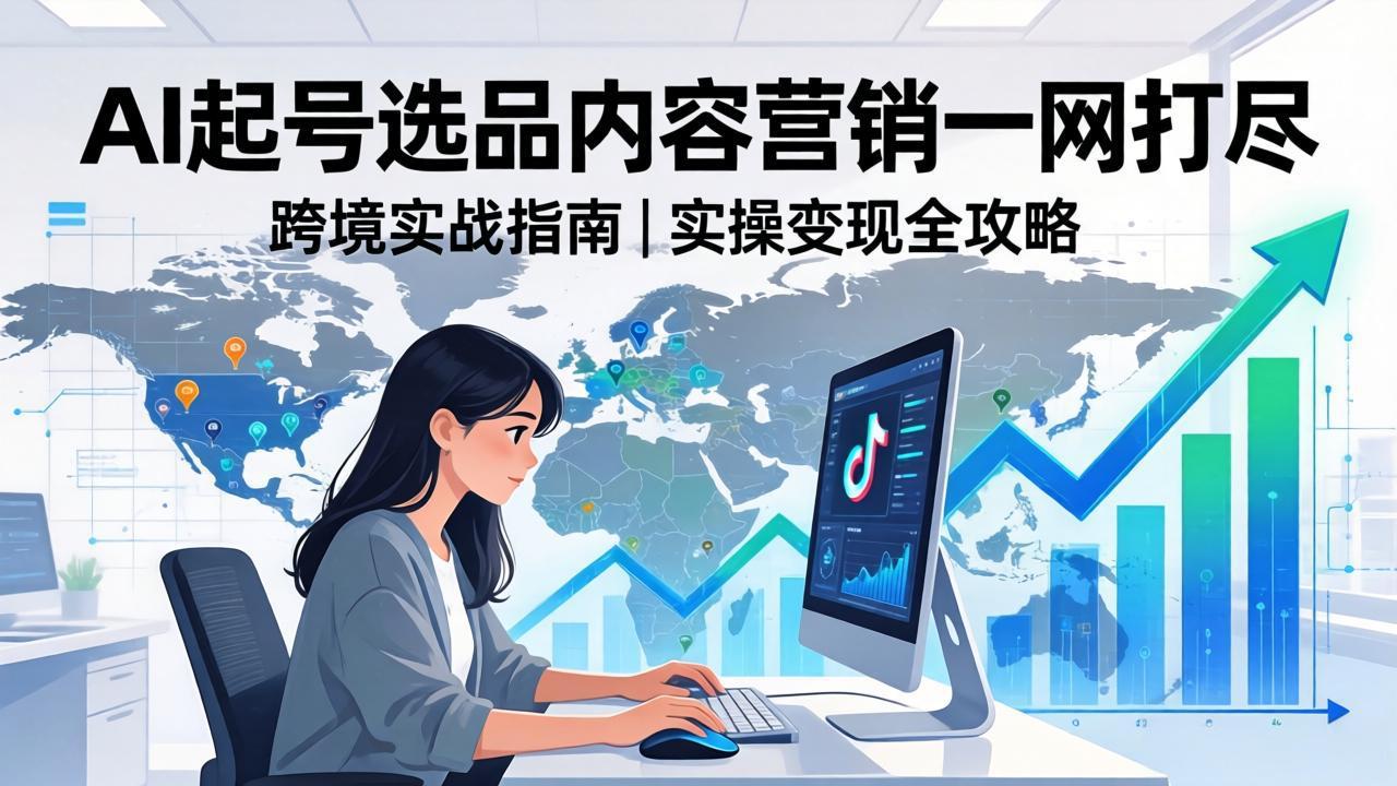 2026 TikTok 跨境AI实操：从零基础到变现全流程，AI起号选品内容营销一网打尽-好运多多