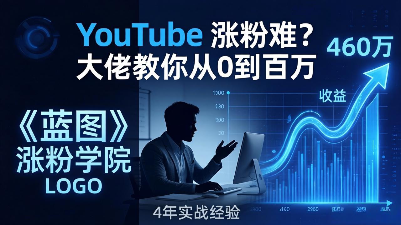 YouTube 涨粉难？《蓝图涨粉学院》：4 年赚 460 万的大佬教策略，从0到百万有路径！-好运多多