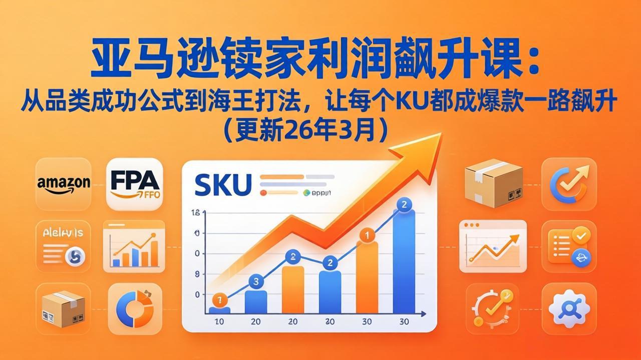 亚马逊卖家利润飙升课：从品类成功公式到海王打法，让每个SKU都成爆款一路飙升(更新26年3月-好运多多