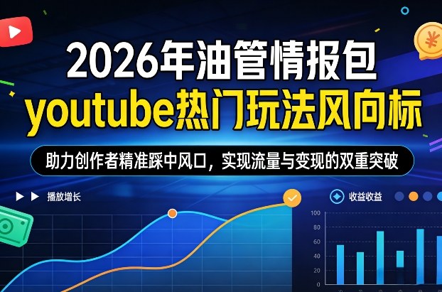 2026年油管情报包,youtube热门玩法风向标,助力创作者精准踩中风口,实现流量与变现的双重突破(更新0330)-好运多多