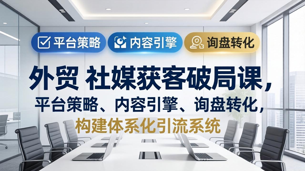 外贸 社媒获客破局课，平台策略、内容引擎、询盘转化，构建体系化引流系统(更新26年3月-好运多多