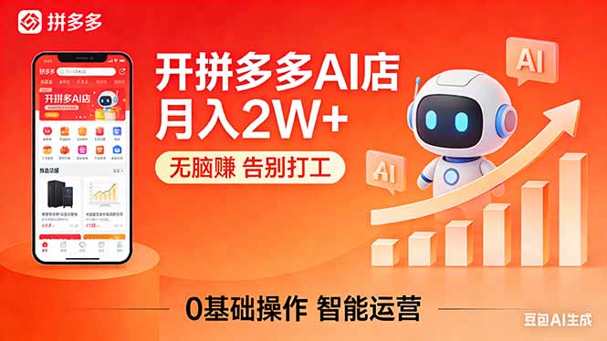 开一家拼多多AI店，月入2W+，无脑赚，告别打工，附SOP手册-好运多多