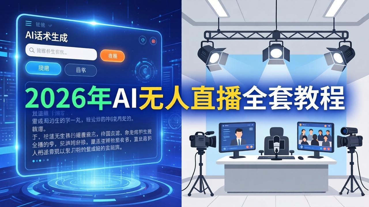 2026年AI无人直播全套教程:OBS安装+软件配置+直播间搭建+话术生成+一键开播实操-好运多多