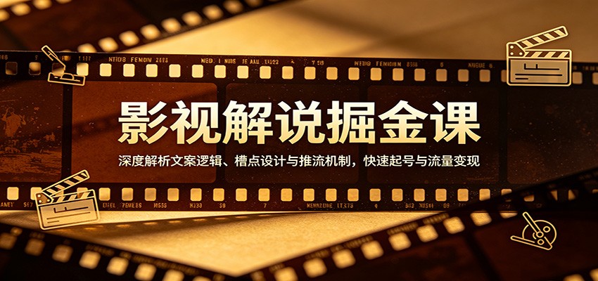 影视解说掘金课:深度解析文案逻辑、槽点设计与推流机制,快速起号与流量变现-好运多多