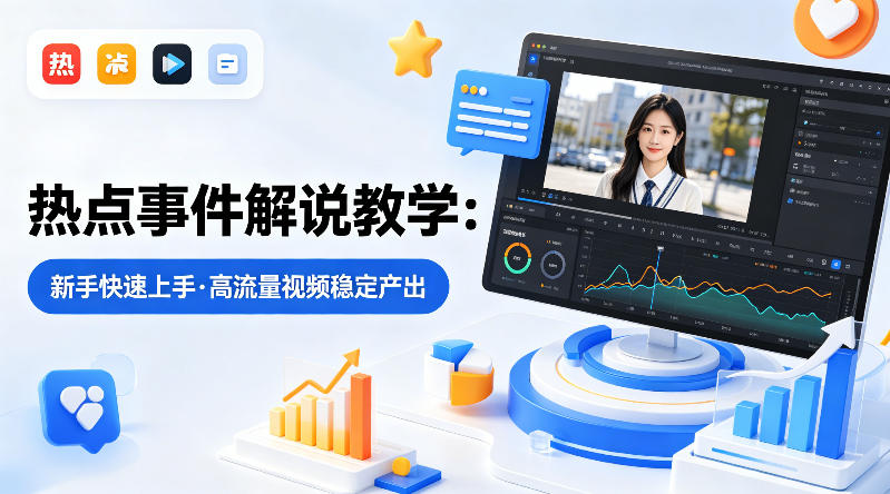 某大V的热点事件解说教学，新手也能快速上手，稳定产出高流量解说视频-好运多多