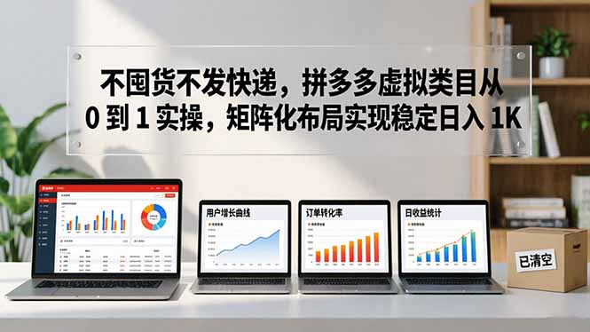 不囤货不发快递，拼多多虚拟类目从 0 到 1 实操，矩阵化布局实现稳定日入 1K-好运多多