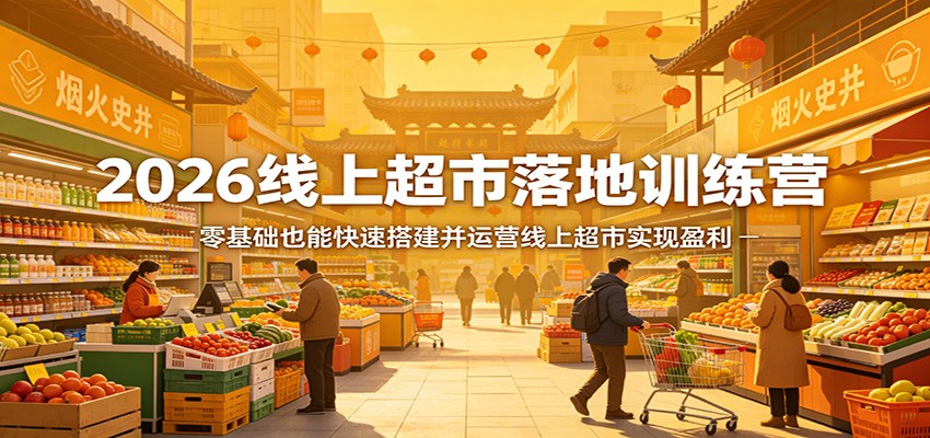 2026线上超市落地训练营,零基础也能快速搭建并运营线上超市实现盈利-好运多多