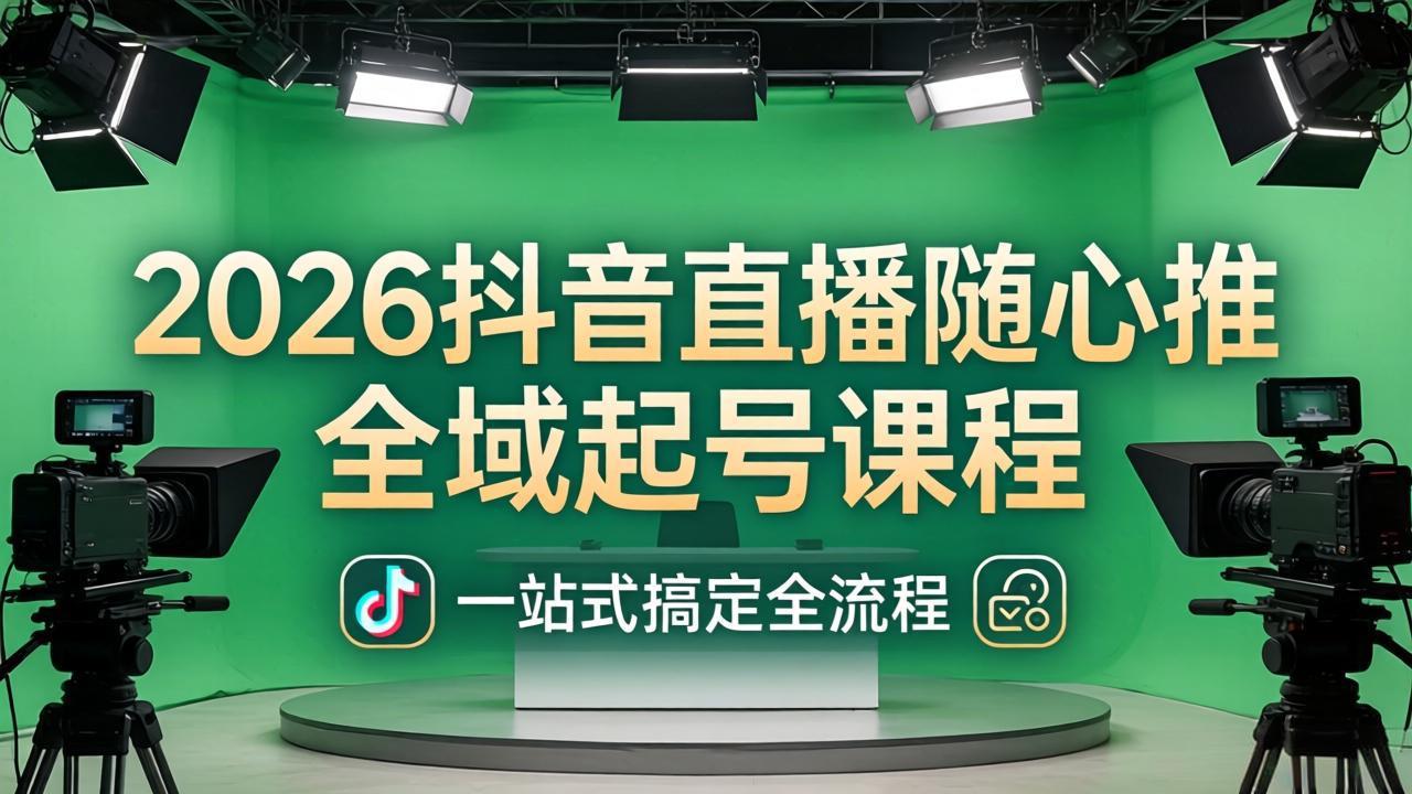 2026抖音直播随心推全域起号课程：一站式搞定直播起号、稳号、放量全流程(更新4月-好运多多