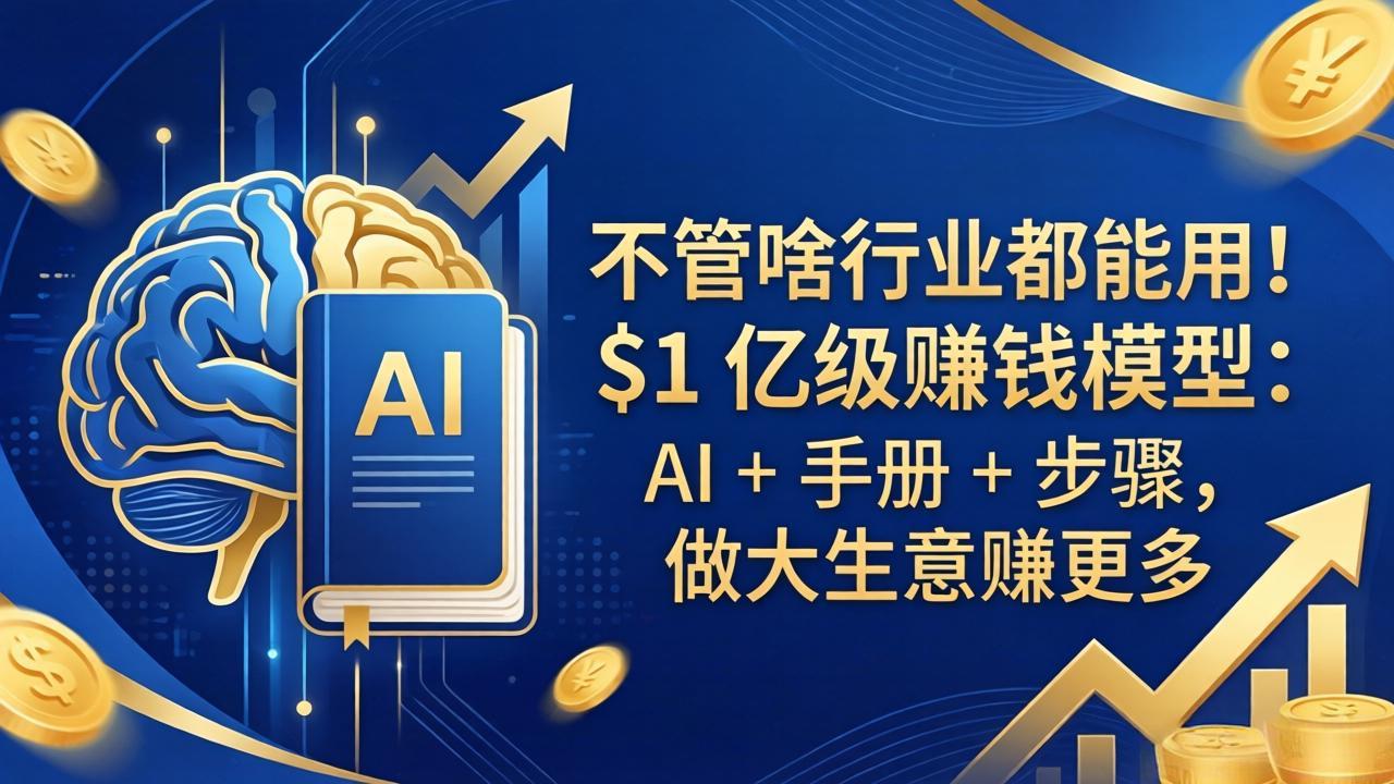 不管啥行业都能用！$1 亿级赚钱模型：AI + 手册 + 步骤，做大生意赚更多-好运多多