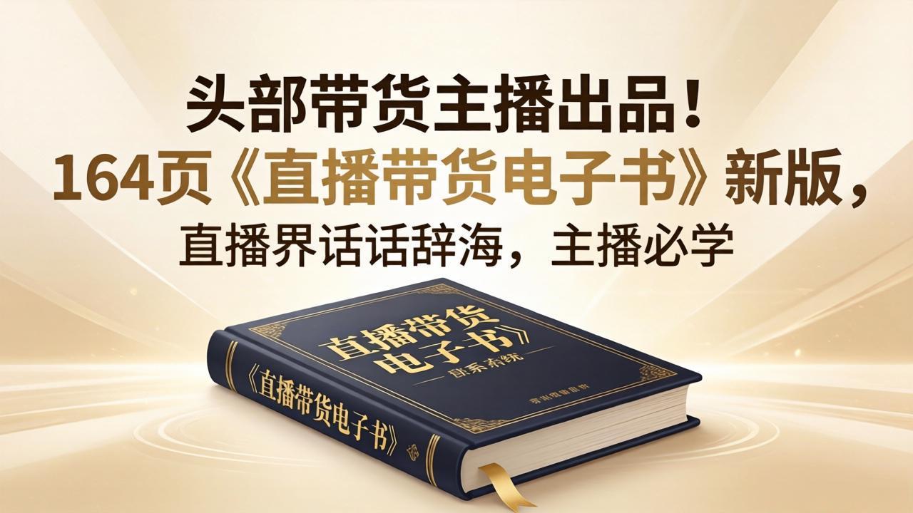 头部带货主播出品！164页《直播带货电子书》新版，直播界话术辞海，主播必学-好运多多